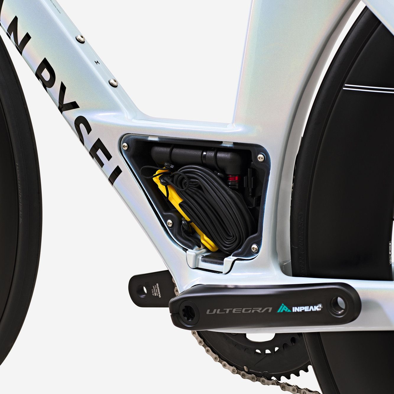 Vélo de Triathlon Van Rysel XCR Tri Shimano Ultegra Di2 12V 700 mm Blanc Holographique