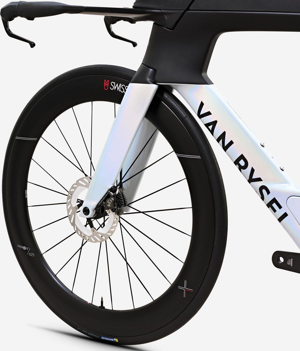 Vélo de Triathlon Van Rysel XCR Tri Shimano Ultegra Di2 12V 700 mm Blanc Holographique