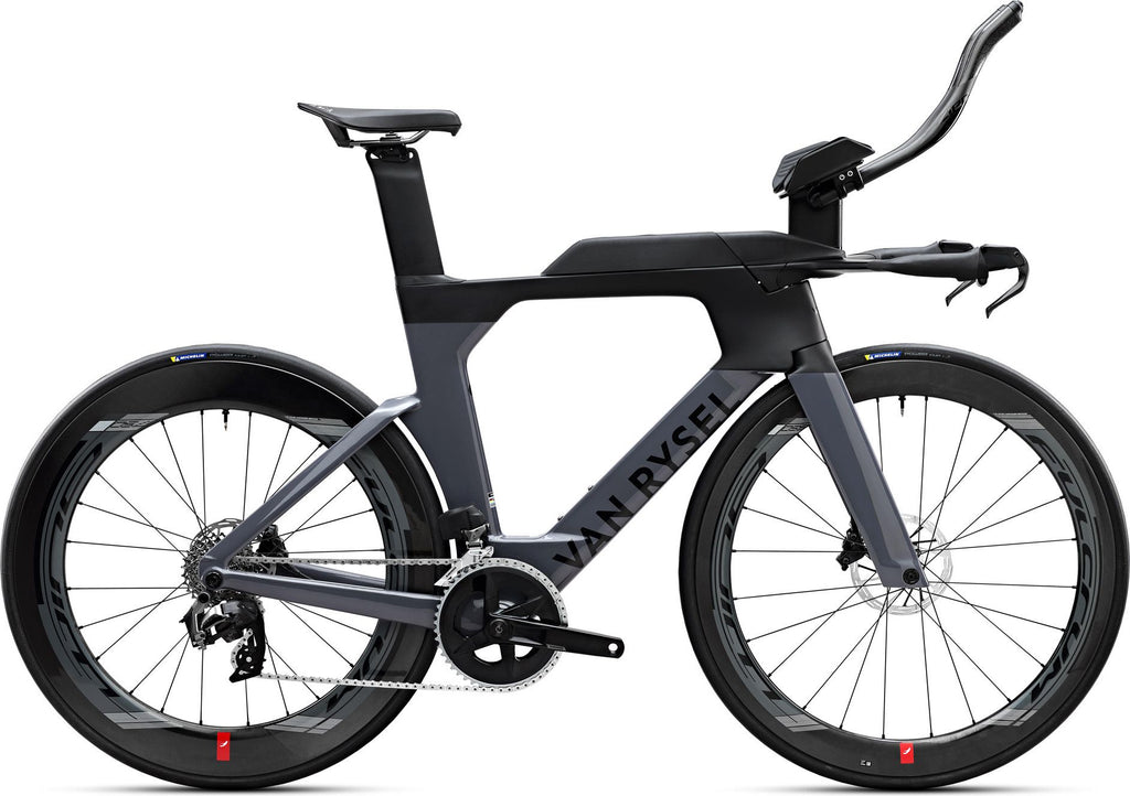 Vélo de Triathlon Van Rysel XCR Tri Sram Rival AXS 12V 700 mm Gris Noir