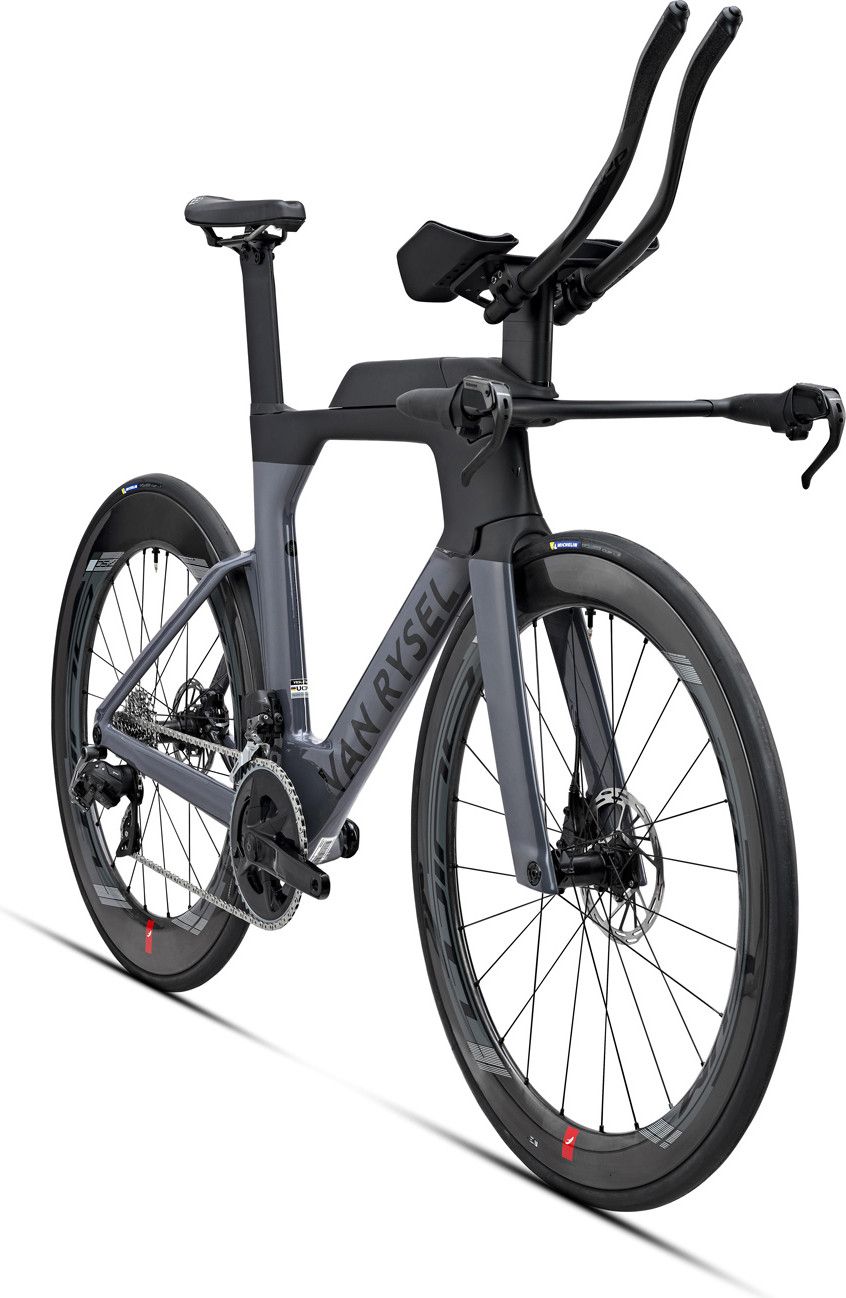 Vélo de Triathlon Van Rysel XCR Tri Sram Rival AXS 12V 700 mm Gris Noir