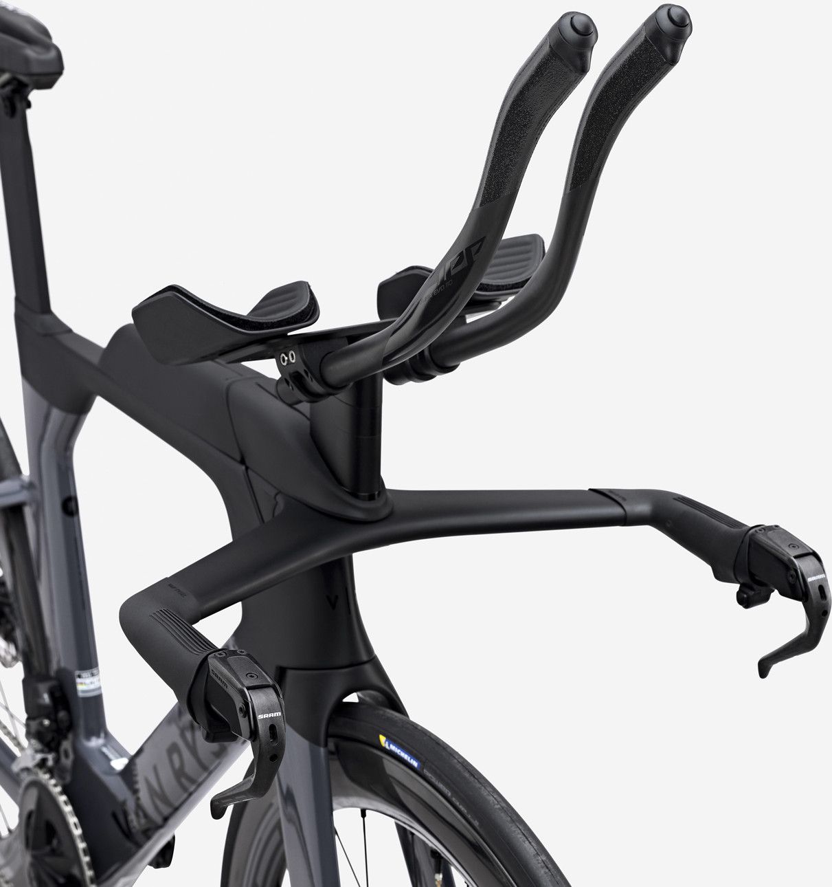 Vélo de Triathlon Van Rysel XCR Tri Sram Rival AXS 12V 700 mm Gris Noir