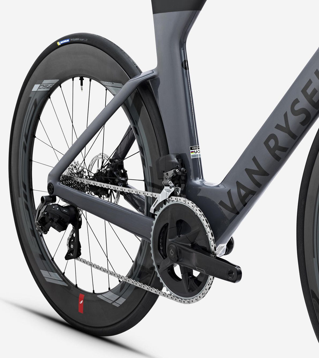 Vélo de Triathlon Van Rysel XCR Tri Sram Rival AXS 12V 700 mm Gris Noir