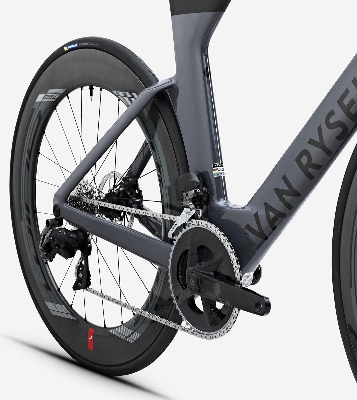 Vélo de Triathlon Van Rysel XCR Tri Sram Rival AXS 12V 700 mm Gris Noir