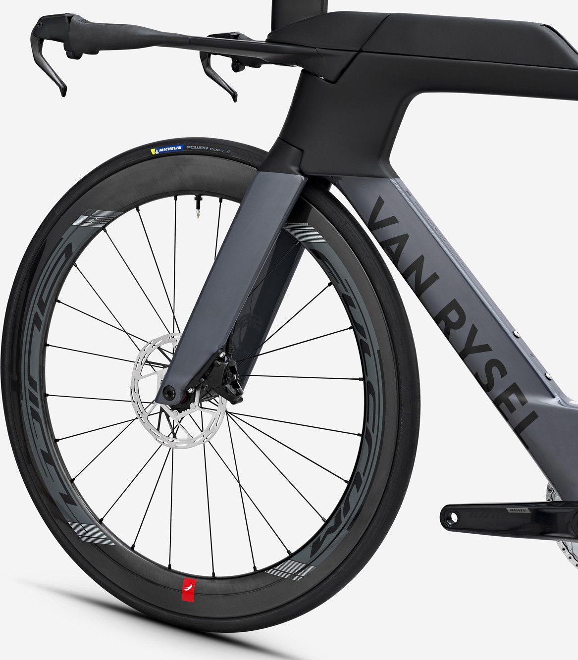 Vélo de Triathlon Van Rysel XCR Tri Sram Rival AXS 12V 700 mm Gris Noir