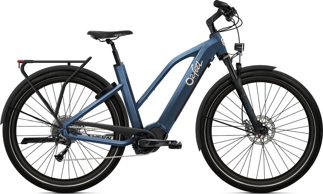 Vélo de Ville Électrique O2 Feel Vern 7.2 Mid Shimano Alivio 9V 835 Wh 27.5'' Bleu