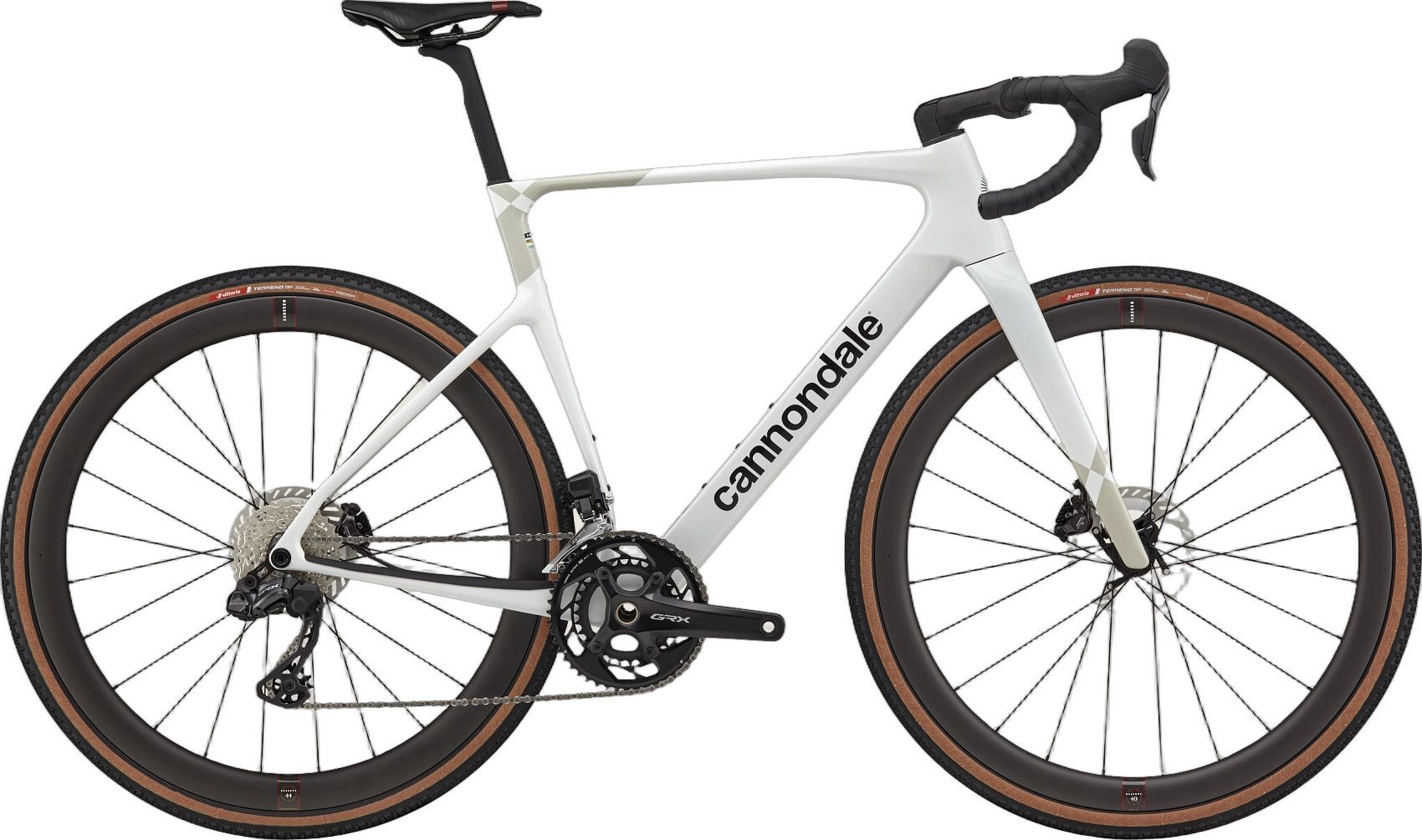 Vélo de Gravel Cannondale SuperX 2 Shimano GRX Di2 12V 700mm Cashmere/Blanc