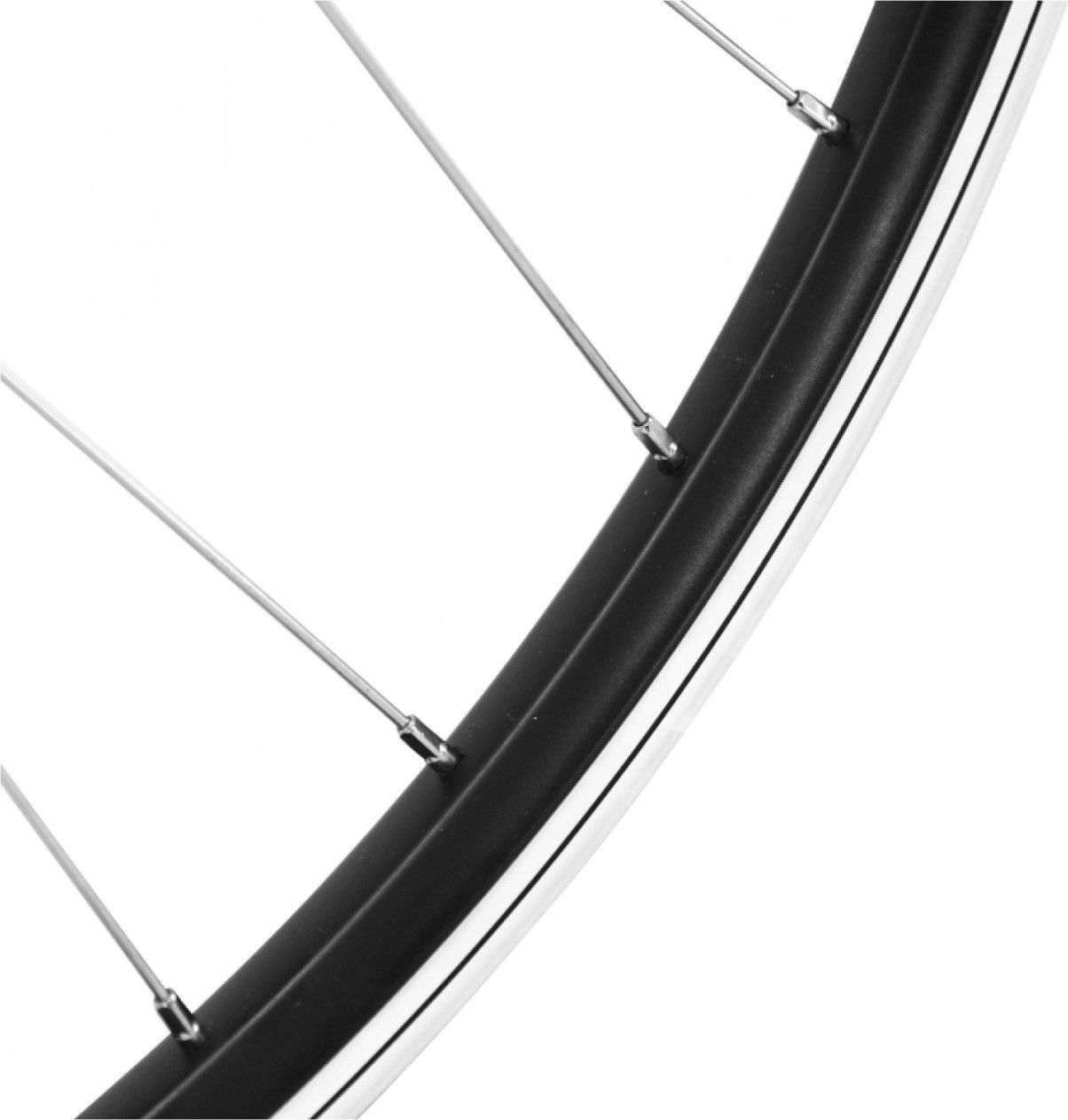 Roue vtc 700x35 avant er10 alu noir double paroi moy Shimano argent dynamo 6 volt-3w (pour eclairage avant et arriere) - compatible v-brake moyeu ecrou