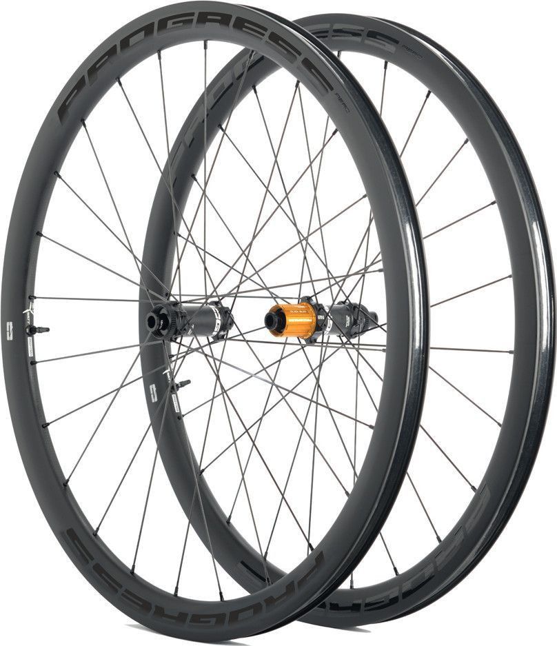 Paire de roues Progress AERO Disc Boyau Noir | 12x100/12x142 mm | Center Lock | Shimano