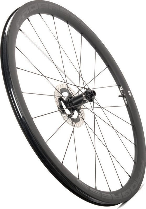 Paire de roues Progress AERO Disc Boyau Noir | 12x100/12x142 mm | Center Lock | Shimano