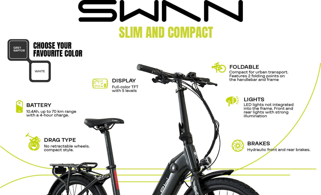 Vélo Electrique Pliant Flebi Swan 24  Grey raptor