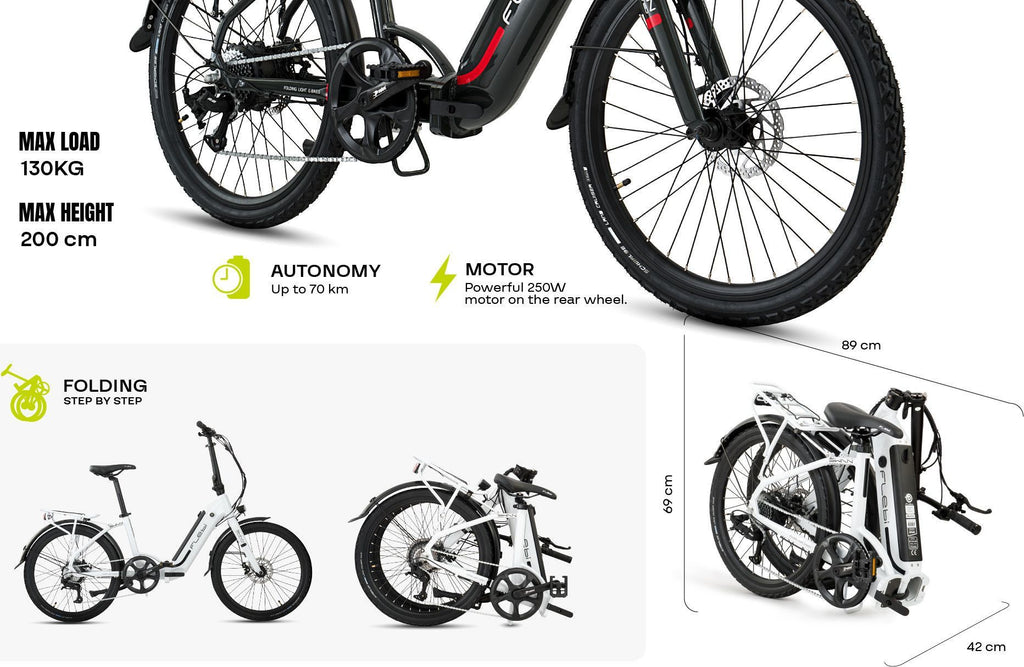 Vélo Electrique Pliant Flebi Swan 24  Grey raptor