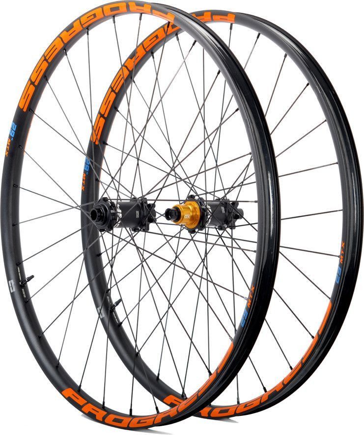 Paire de roues Progress MTX Nitro 29" Orange | 15x100/12x142 mm | 6 Trous | Shimano Microspline