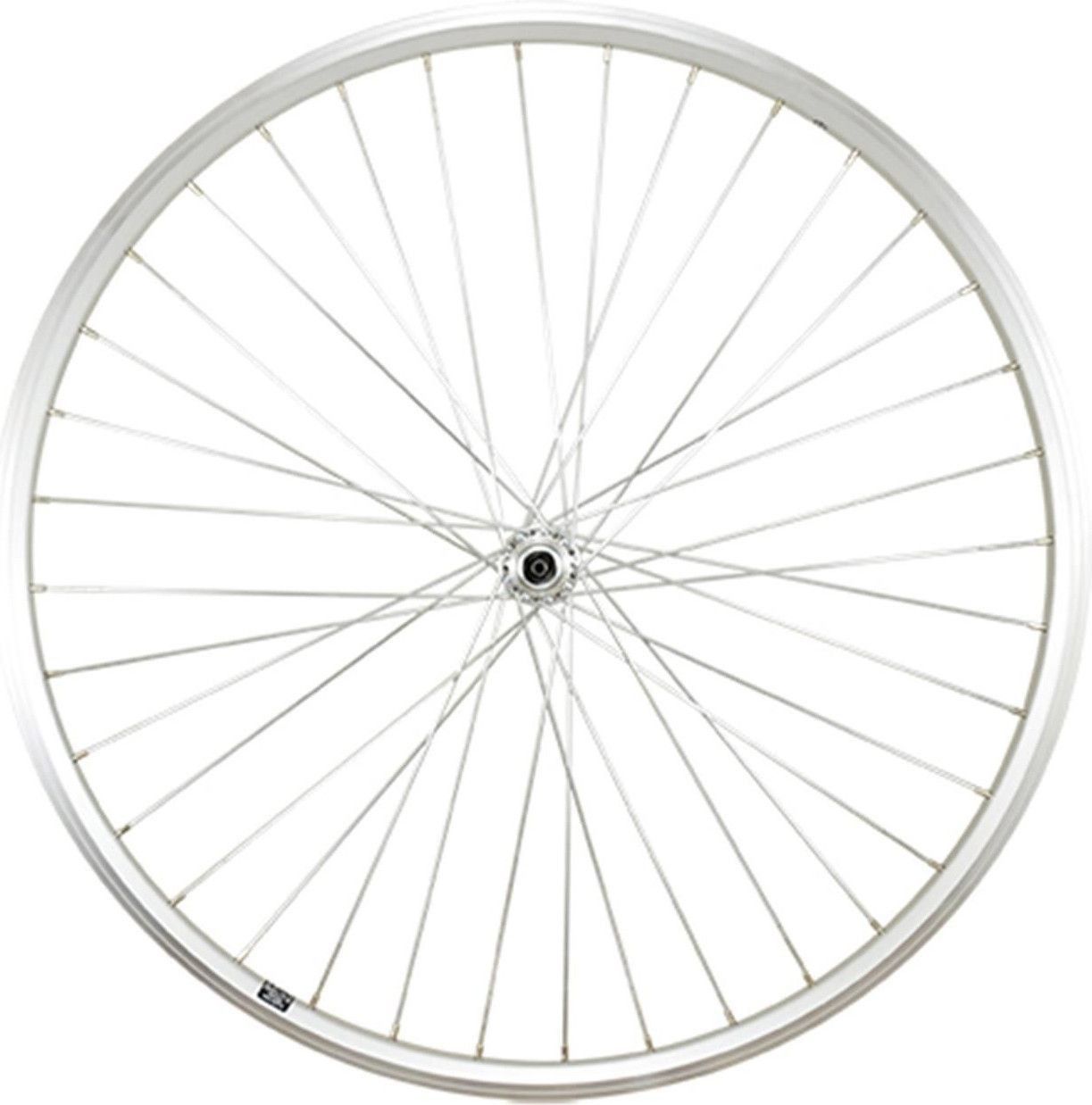 Roue vtc 28  av blocage jante argent mach1 er10. moyeu Shimano tx500 v-brake 36t