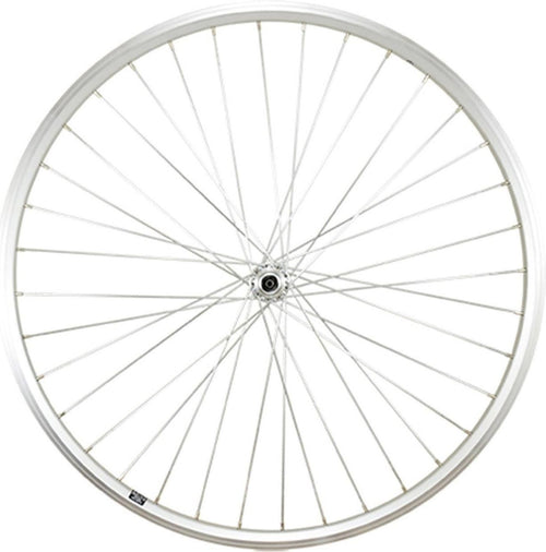 Roue vtc 28  av blocage jante argent mach1 er10. moyeu Shimano tx500 v-brake 36t