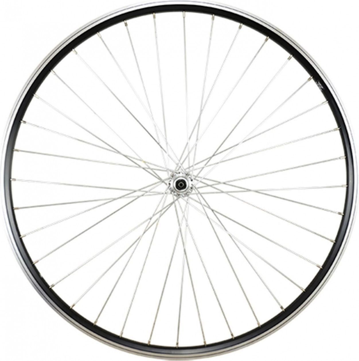 Roue vtc 28  av blocage jante noir mach1 er10. moyeu Shimano tx500 v-brake 36t