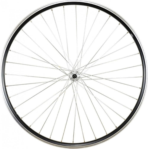 Roue vtc 28  av blocage jante noir mach1 er10. moyeu Shimano tx500 v-brake 36t
