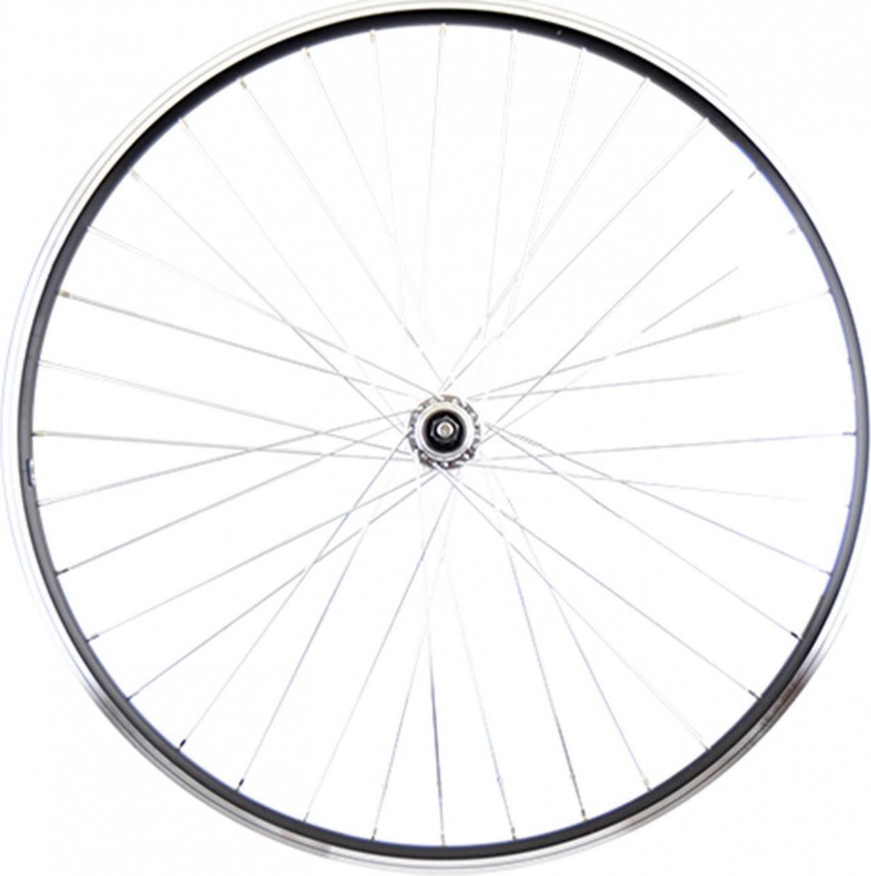 Roue vtc 28  ar blocage jante noir mach1 er10. moyeu miche a visser 5/6/7v v-brake 36t