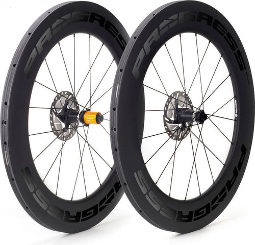 Paire de roues Progress Space Disc Boyau Noir | 12x100/12x142 mm | Center Lock | Campagnolo