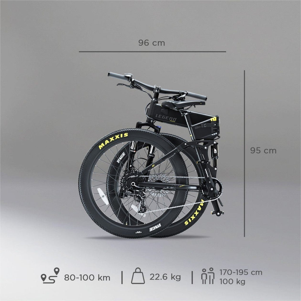 VTT Electrique Pliant Tout-Suspendu Legend Etna 27.5  14Ah (504Wh) 11v Noir Onyx