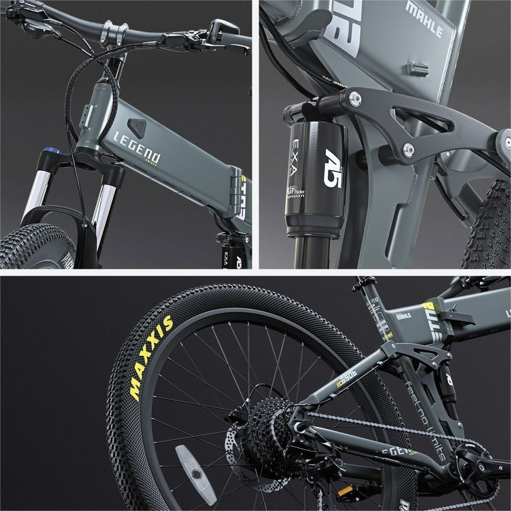 VTT Electrique Pliant Tout-Suspendu Legend Etna 27.5  14Ah (504Wh) 11v Noir Onyx