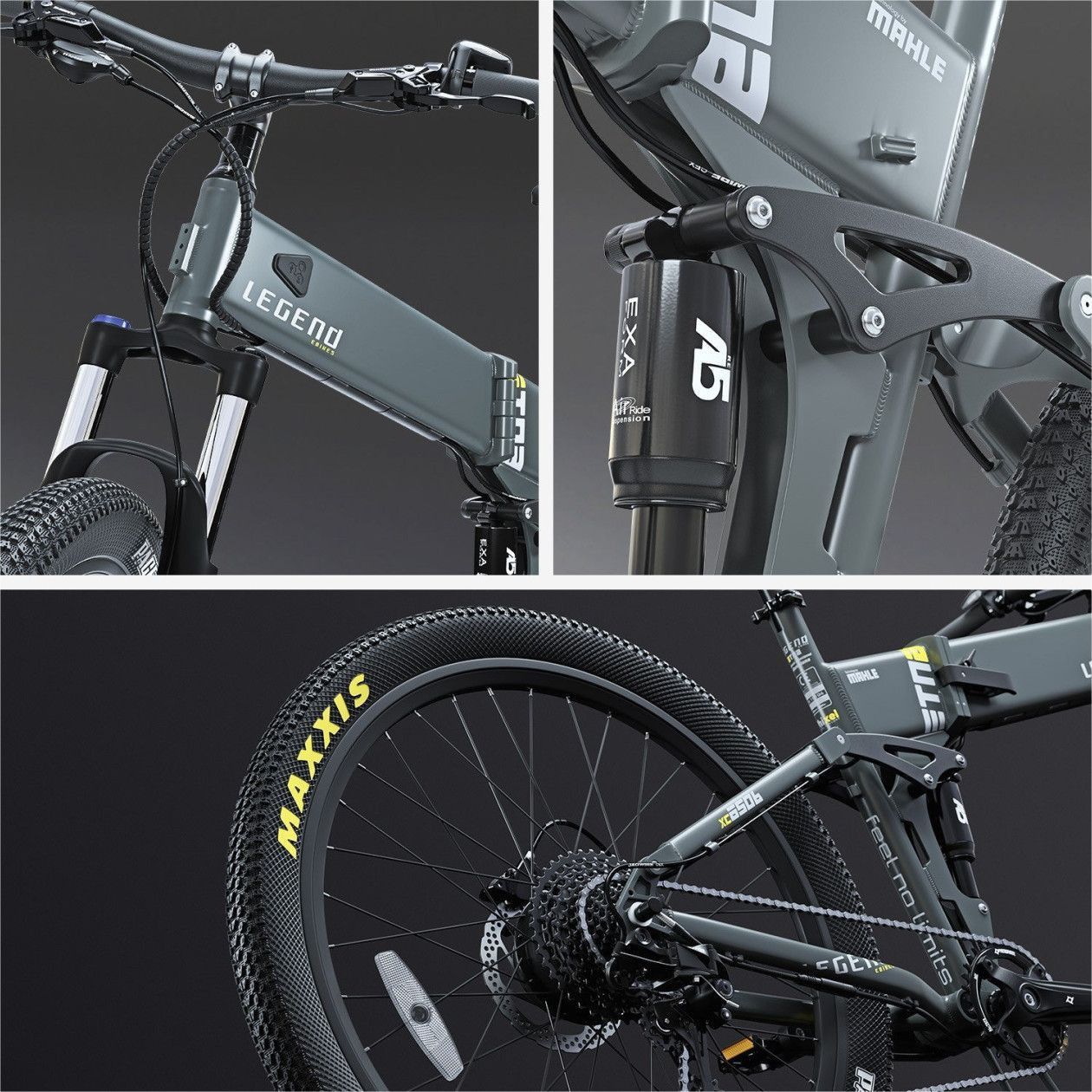 VTT Electrique Pliant Tout-Suspendu Legend Etna 27.5  14Ah (504Wh) 11v Noir Onyx