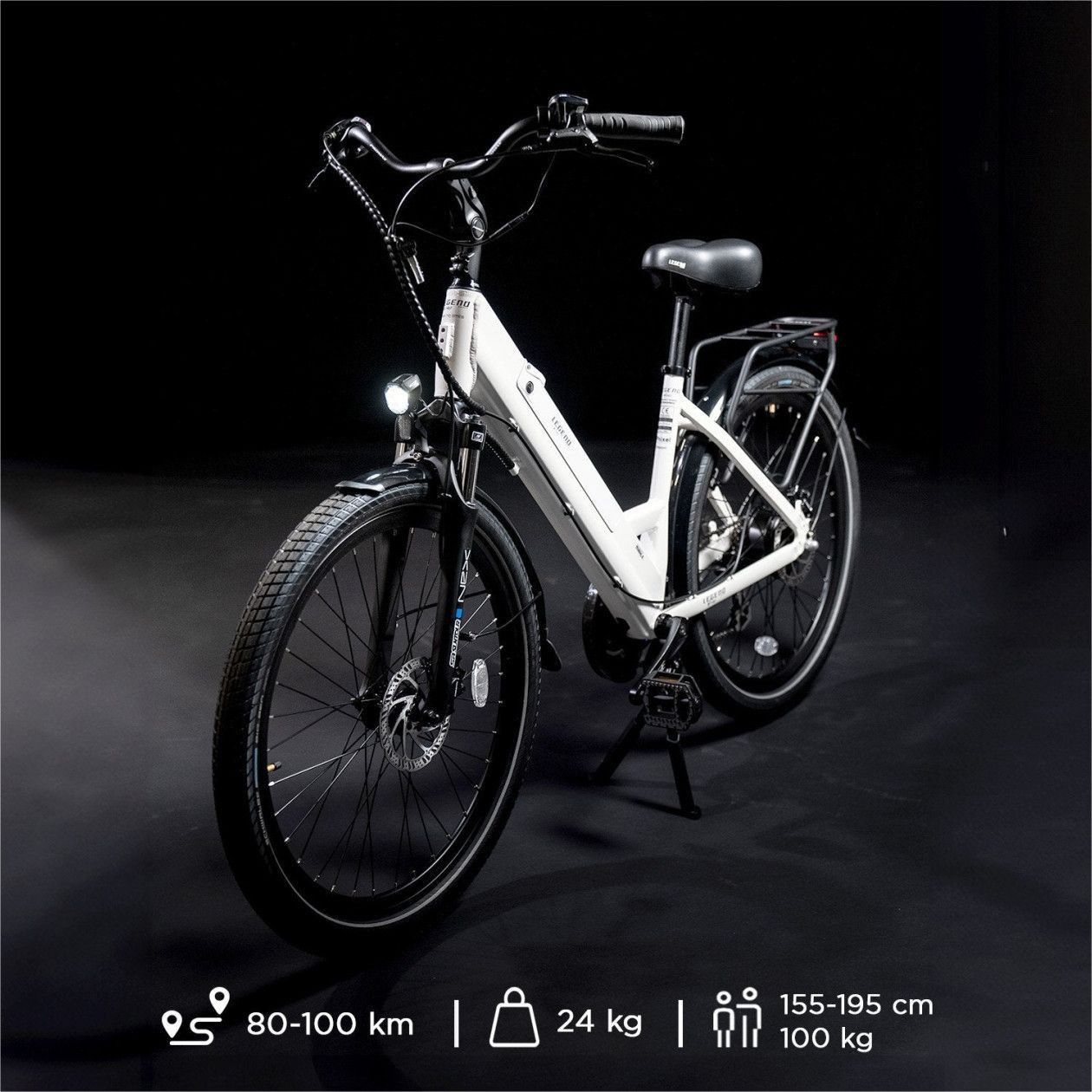 Vélo de Ville Electrique Legend Milano 26  14Ah (504Wh) 7v Blanc Artic