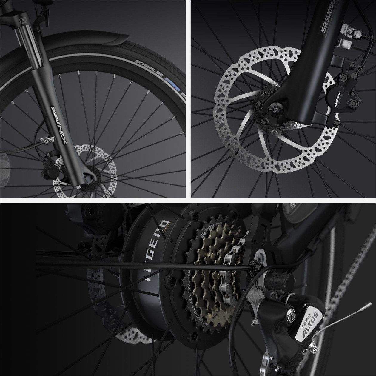 Vélo de Ville Electrique Legend Milano 26  14Ah (504Wh) 7v Noir Onyx