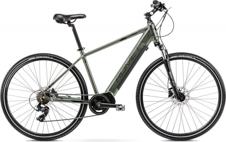 Vélo VTC Électrique 28  Homme - ROMET - Orkan 1 Moteur Central - VERT