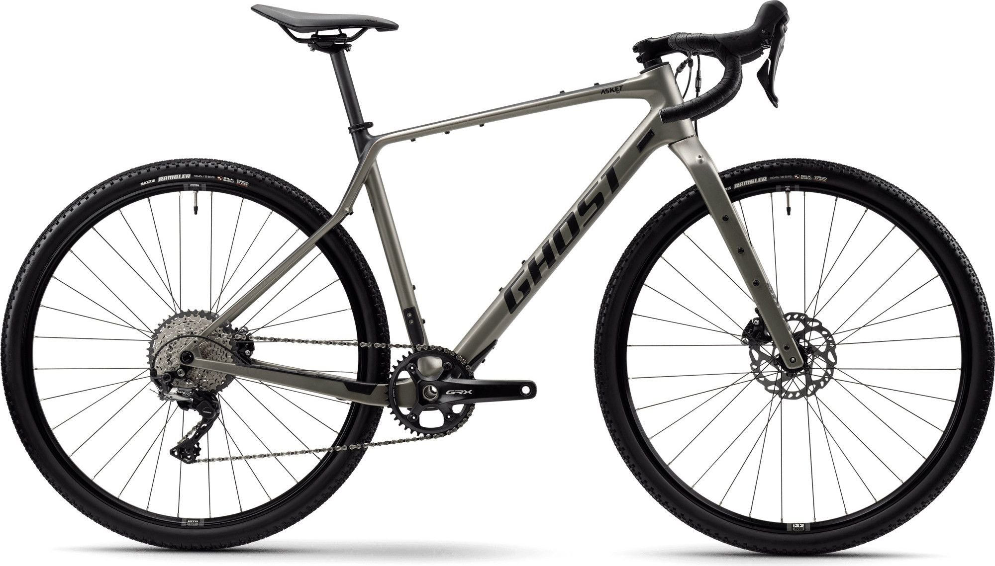 Vélo de Gravel Ghost Asket CF Pro Shimano GRX 12V 700 mm Gris Vert Pearl Light 2025