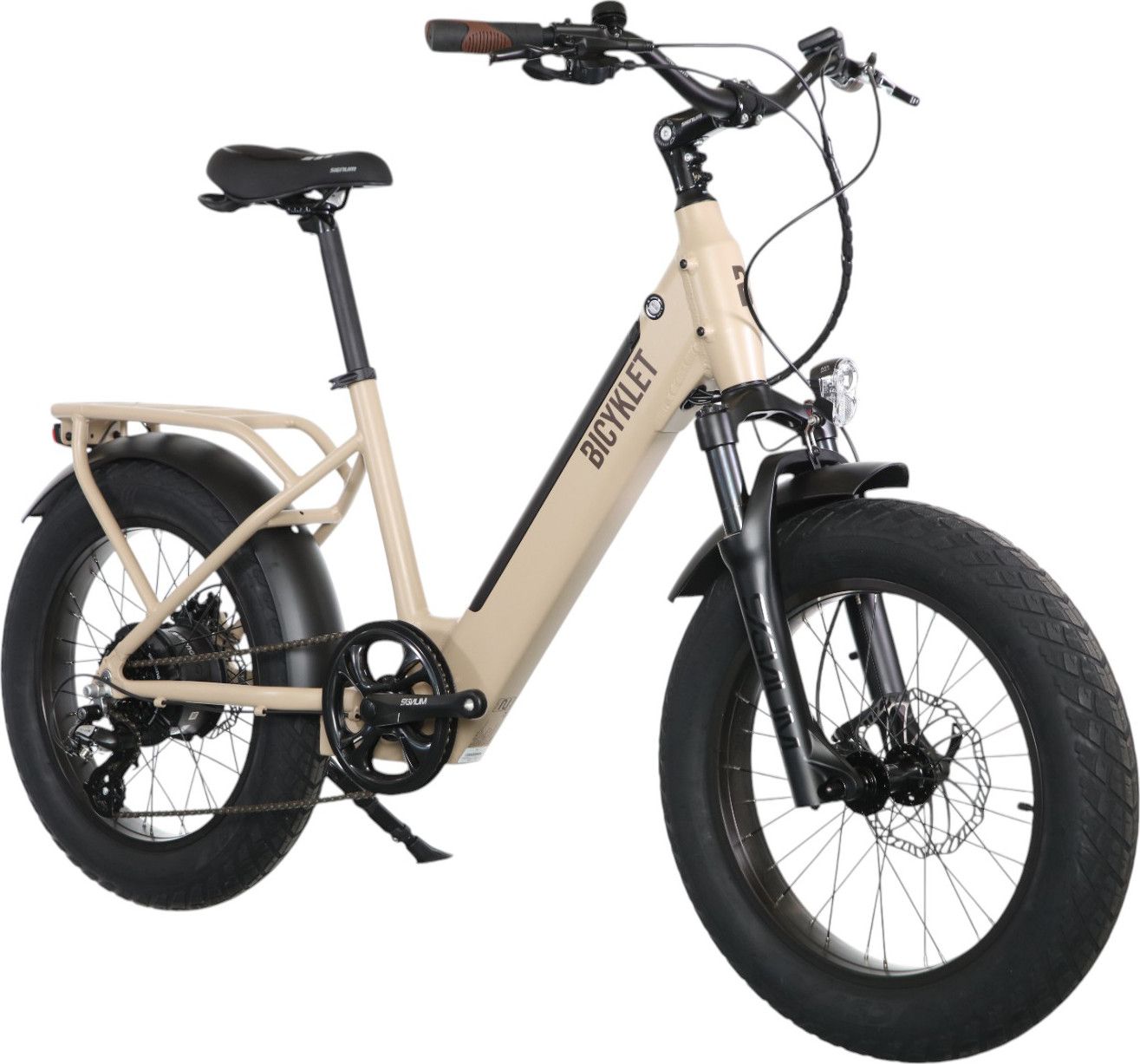 Vélo Cargo Shortail Électrique Bicyklet Shimano Altus 7V 670 Wh 20'' Beige Ivoire