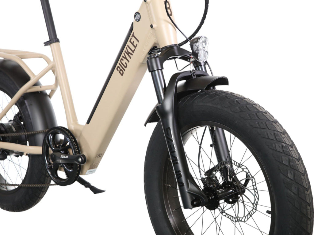 Vélo Cargo Shortail Électrique Bicyklet Shimano Altus 7V 670 Wh 20'' Beige Ivoire