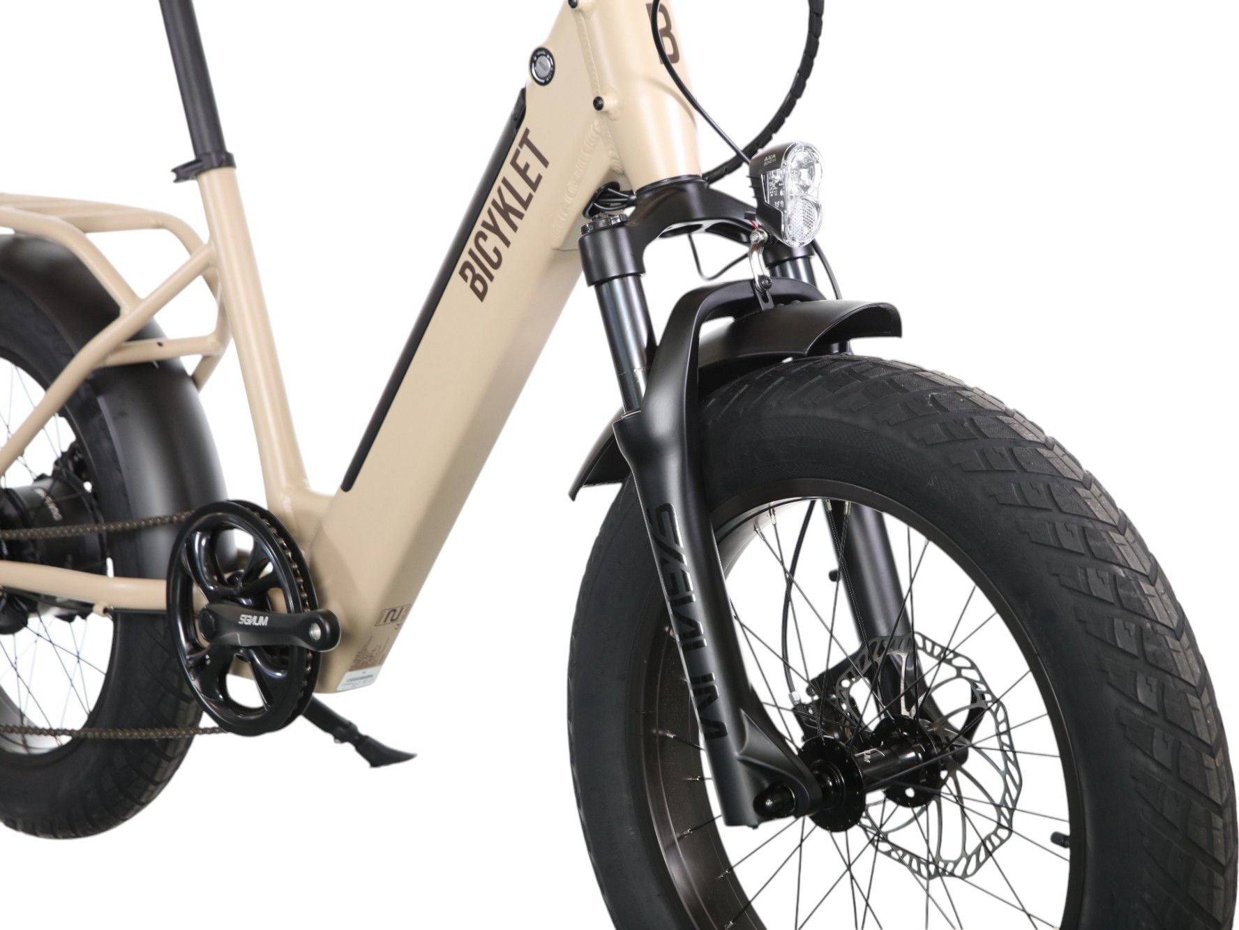 Vélo Cargo Shortail Électrique Bicyklet Shimano Altus 7V 670 Wh 20'' Beige Ivoire