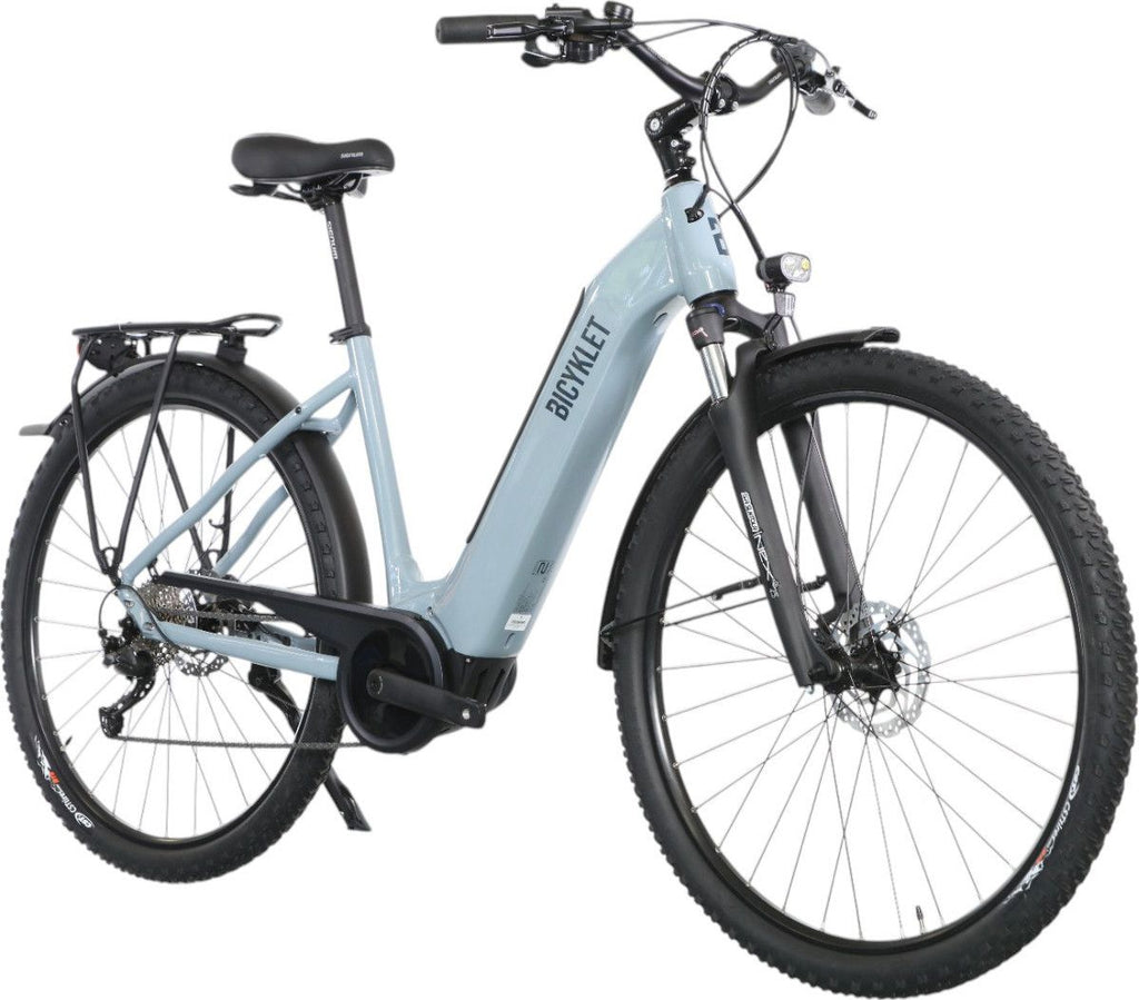 VTC Électrique Bicyklet Lucien Shimano Alivio 9V 400 Wh 29'' Bleu Givré