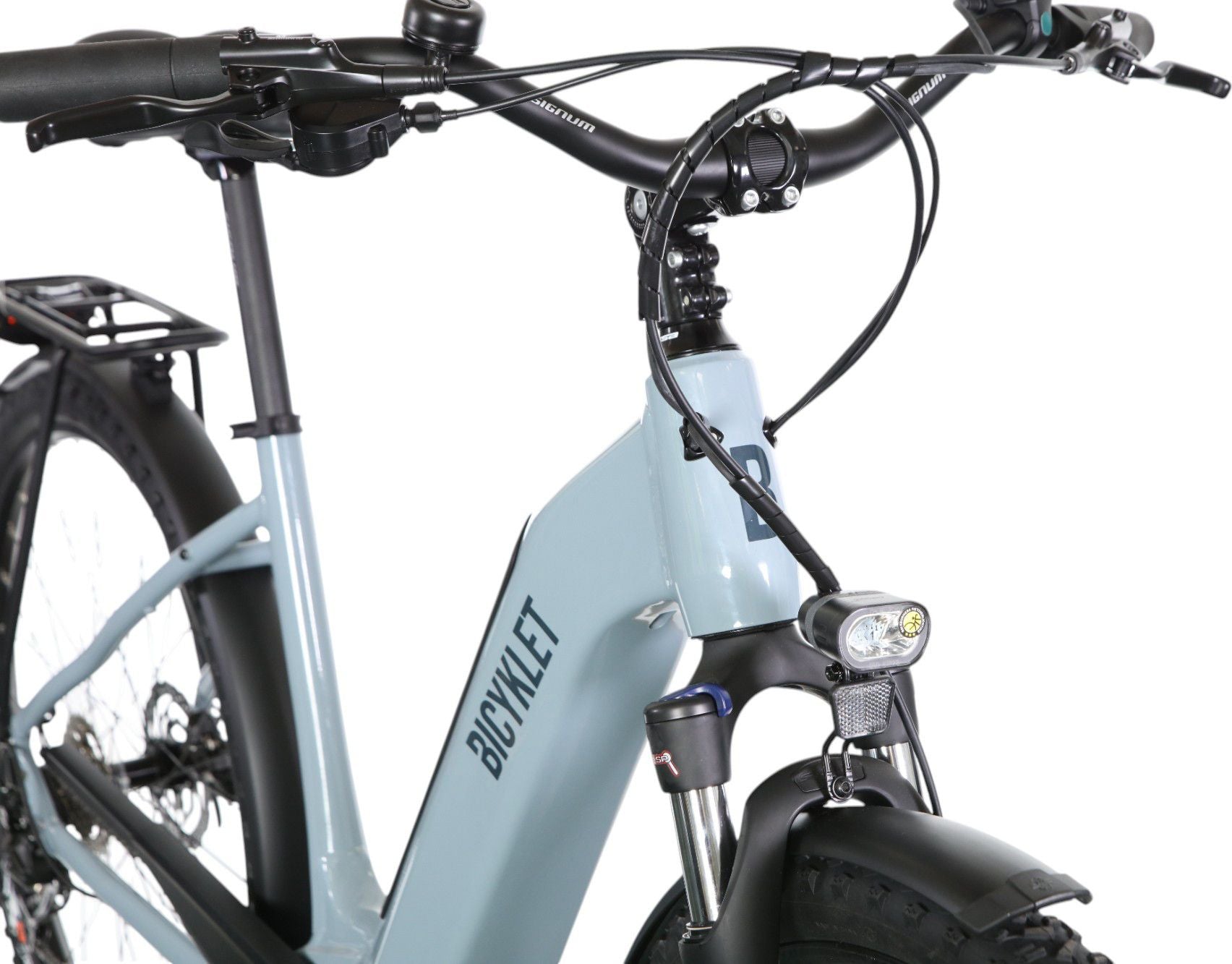 VTC Électrique Bicyklet Lucien Shimano Alivio 9V 400 Wh 29'' Bleu Givré