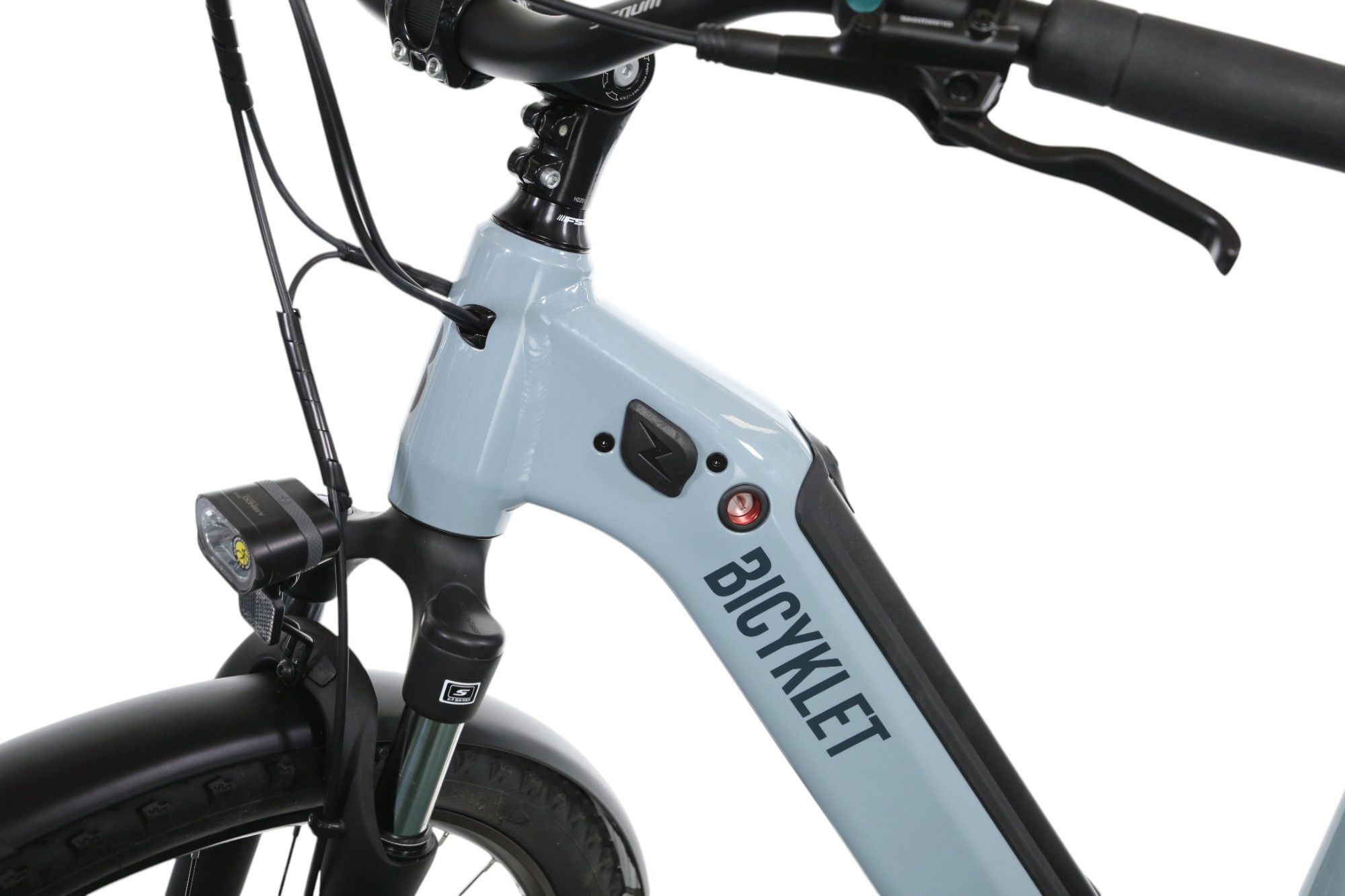 VTC Électrique Bicyklet Lucien Shimano Alivio 9V 400 Wh 29'' Bleu Givré