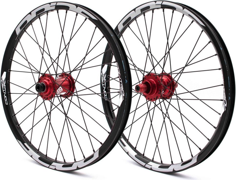 Paire de Roues Alu Pride Control Pro Disque 36h Rouge