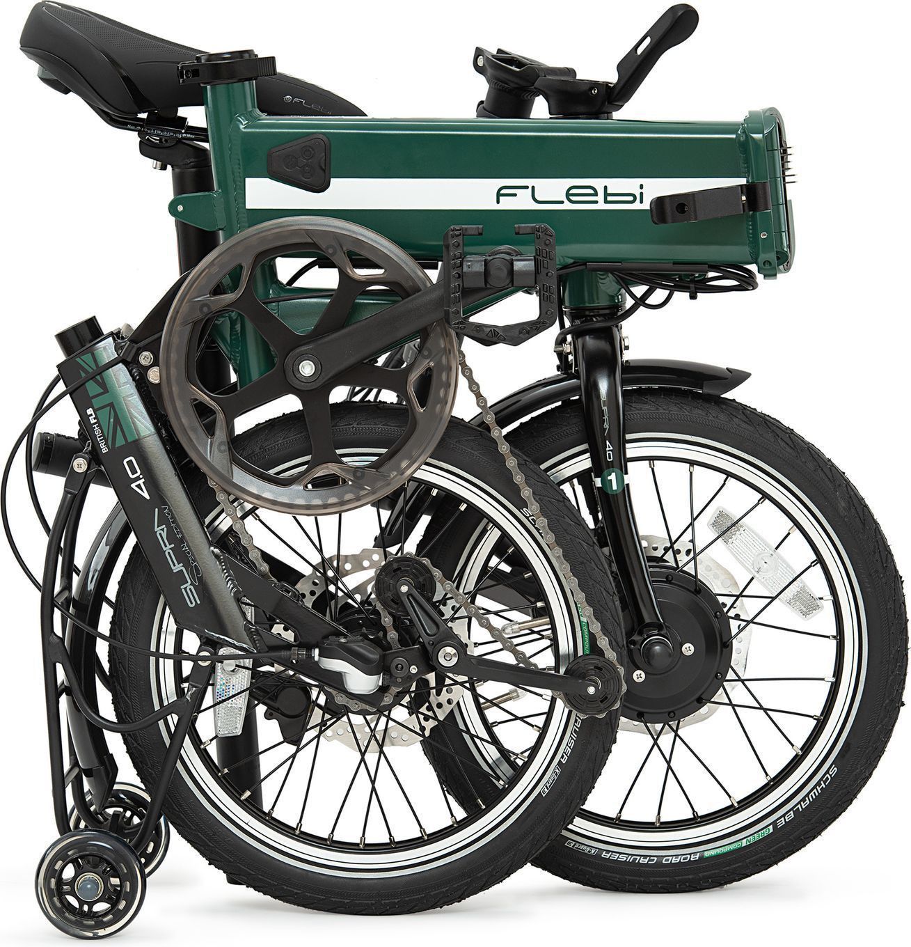 Vélo électrique pliant Supra 4.0 British Green | Roues 16