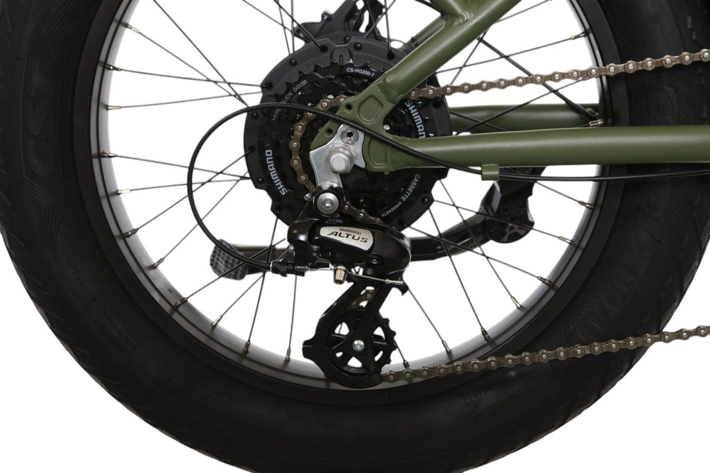 Vélo Cargo Shortail Électrique Bicyklet Shimano Altus 7V 670 Wh 20'' Vert Kaki