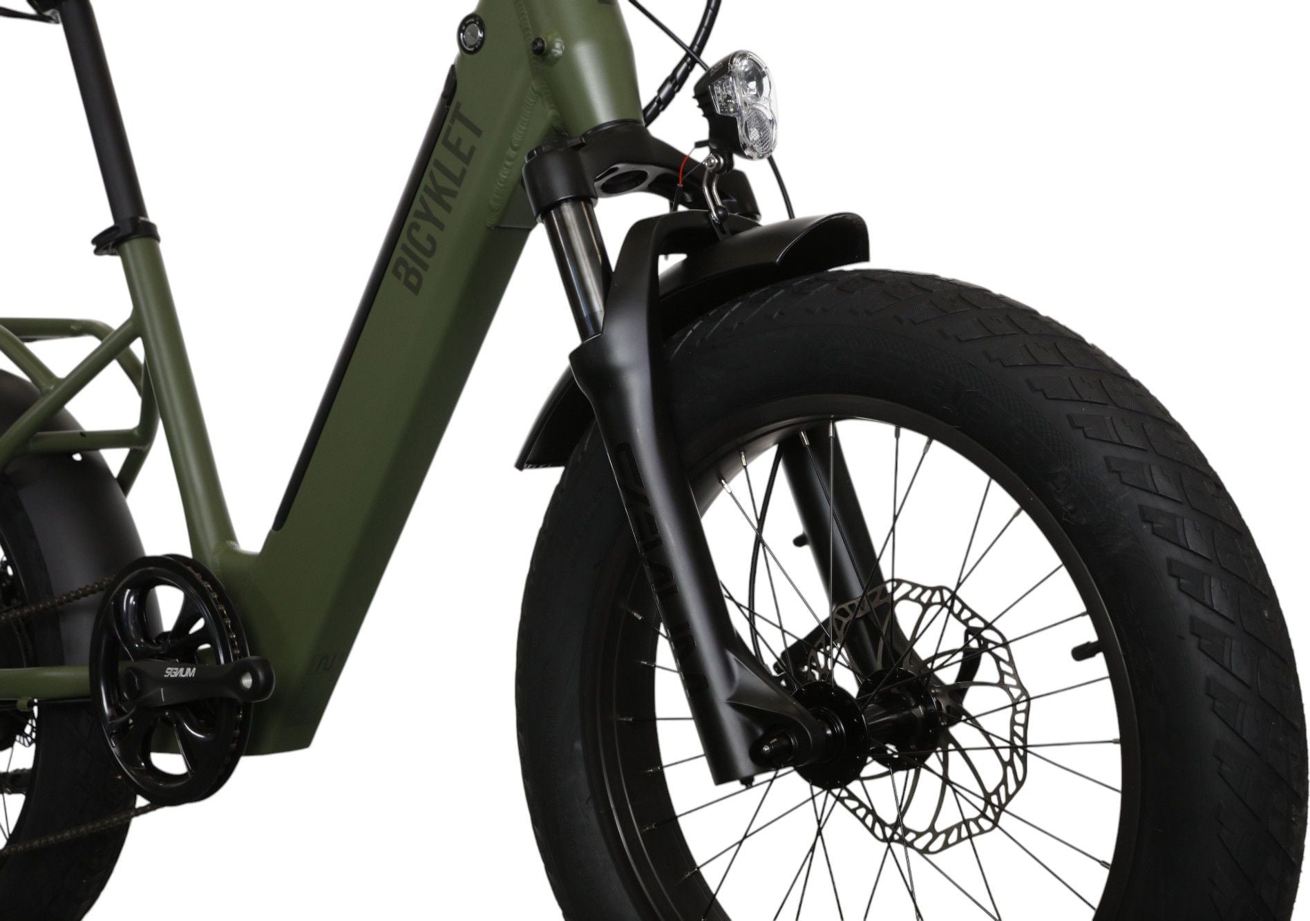Vélo Cargo Shortail Électrique Bicyklet Shimano Altus 7V 670 Wh 20'' Vert Kaki