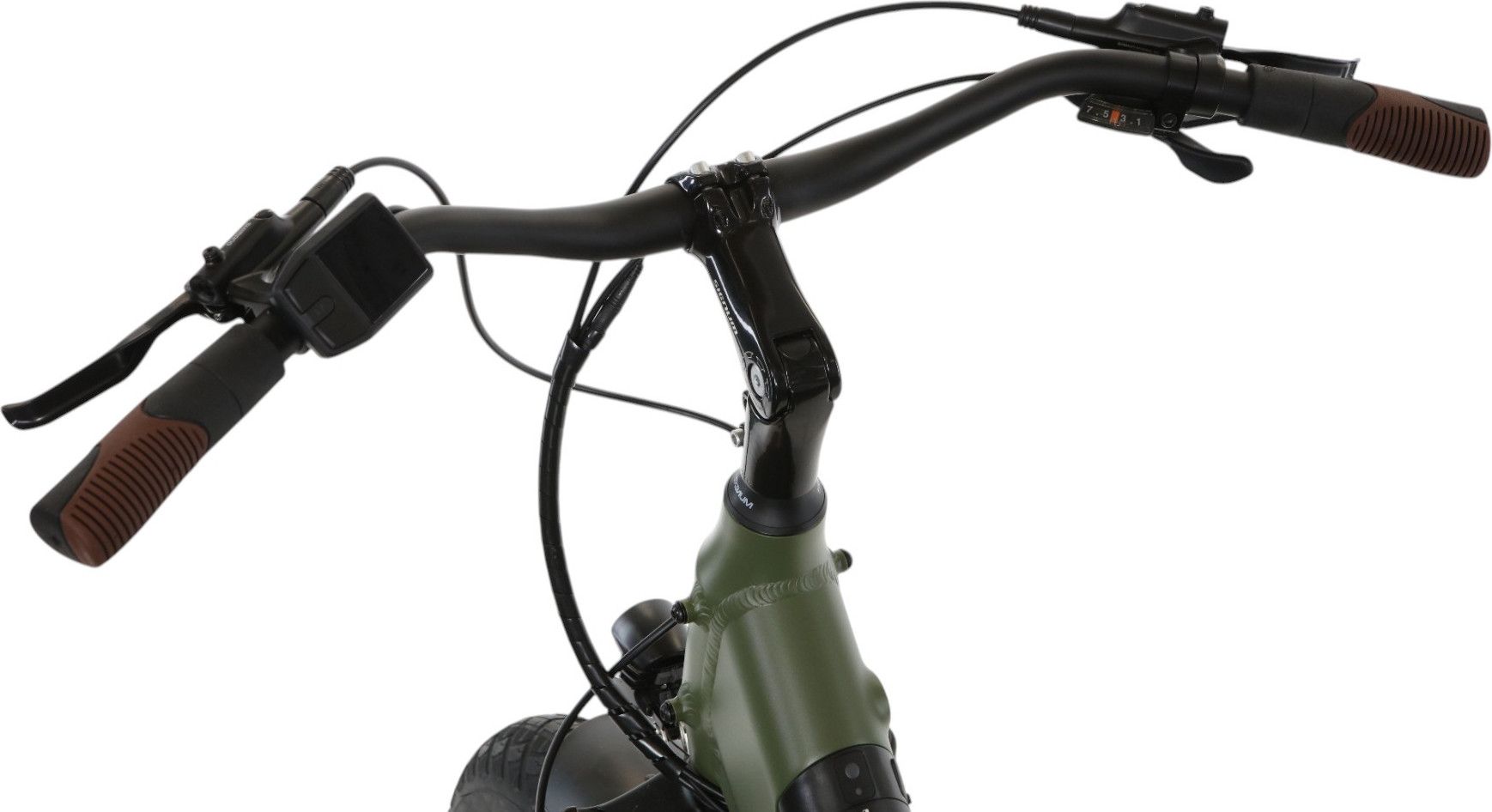 Vélo Cargo Shortail Électrique Bicyklet Shimano Altus 7V 670 Wh 20'' Vert Kaki