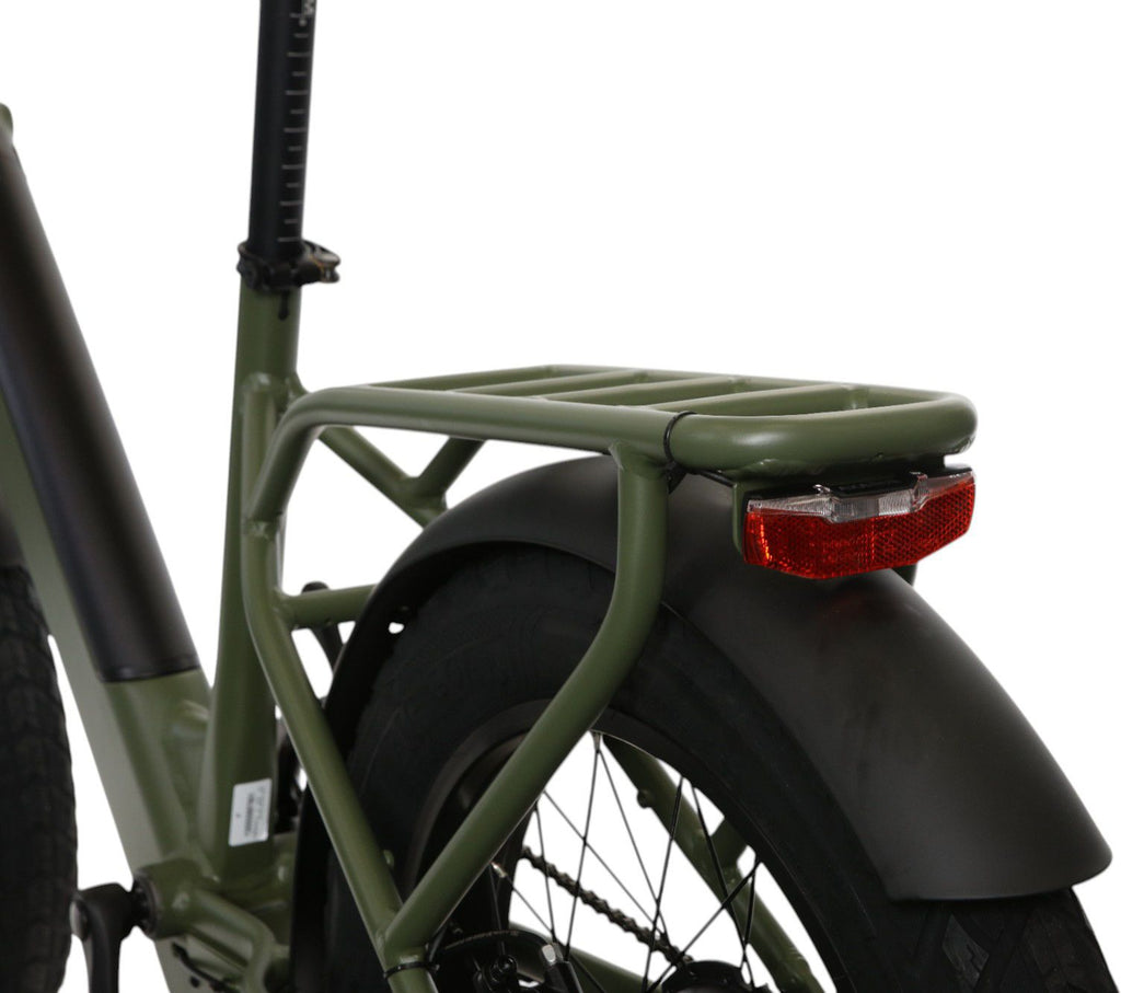 Vélo Cargo Shortail Électrique Bicyklet Shimano Altus 7V 670 Wh 20'' Vert Kaki