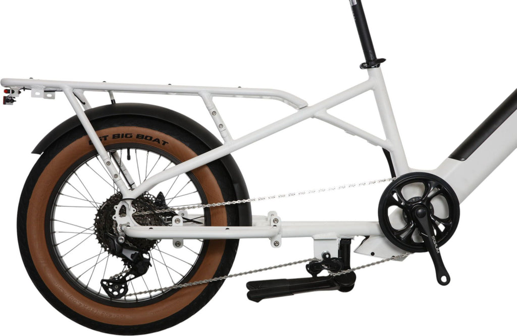 Vélo Cargo Longtail Électrique Bicyklet Shimano Deore 10V 670 Wh 20'' Blanc