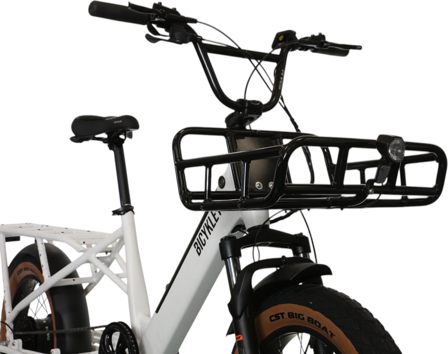 Vélo Cargo Longtail Électrique Bicyklet Shimano Deore 10V 670 Wh 20'' Blanc