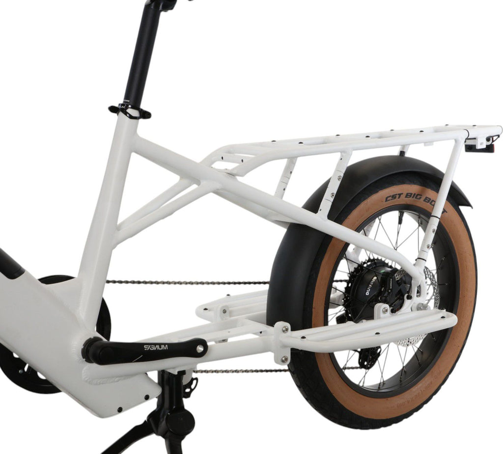 Vélo Cargo Longtail Électrique Bicyklet Shimano Deore 10V 670 Wh 20'' Blanc