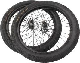 Jeu de roues BMX avec pneus KHE MAC3 20 pouces 14 mm / 10 mm S/B