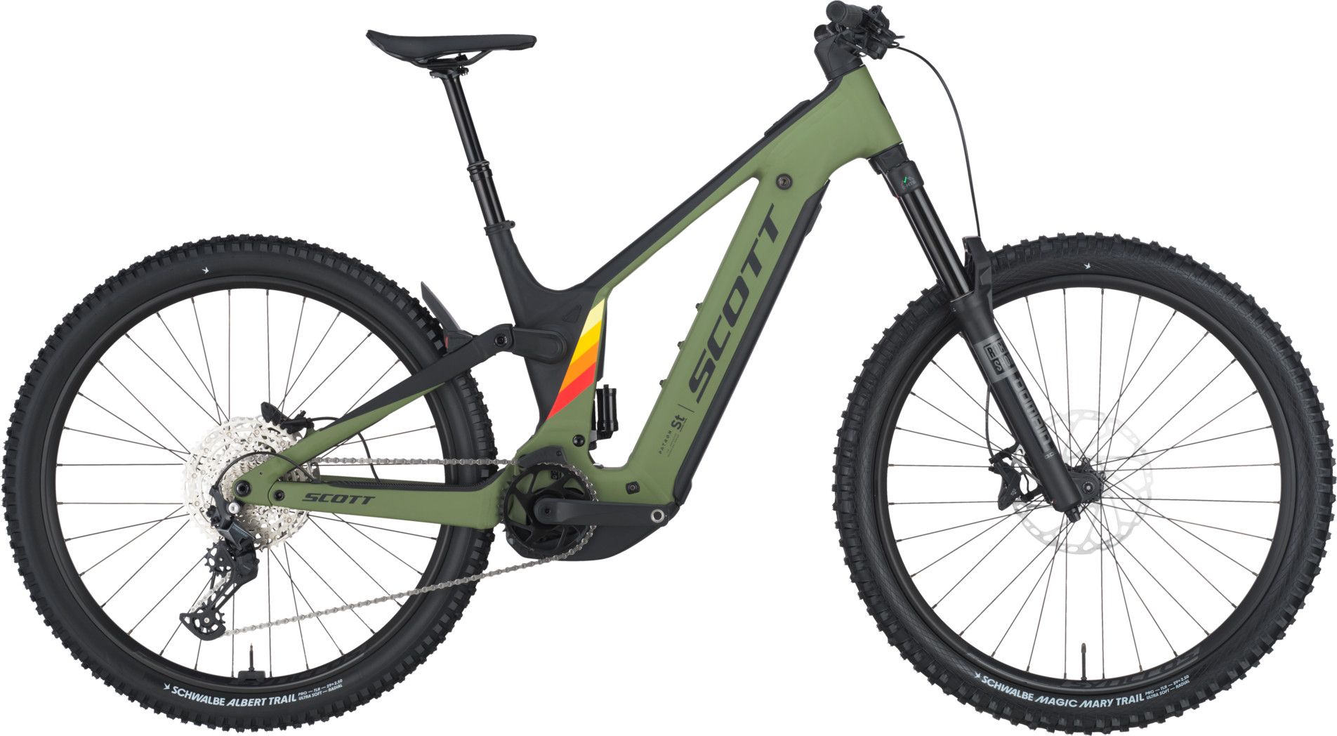 VTT Électrique Tout-Suspendu Scott Patron ST eRide 910 12V 800Wh Bosch 100 Nm 29'' Vert 2025