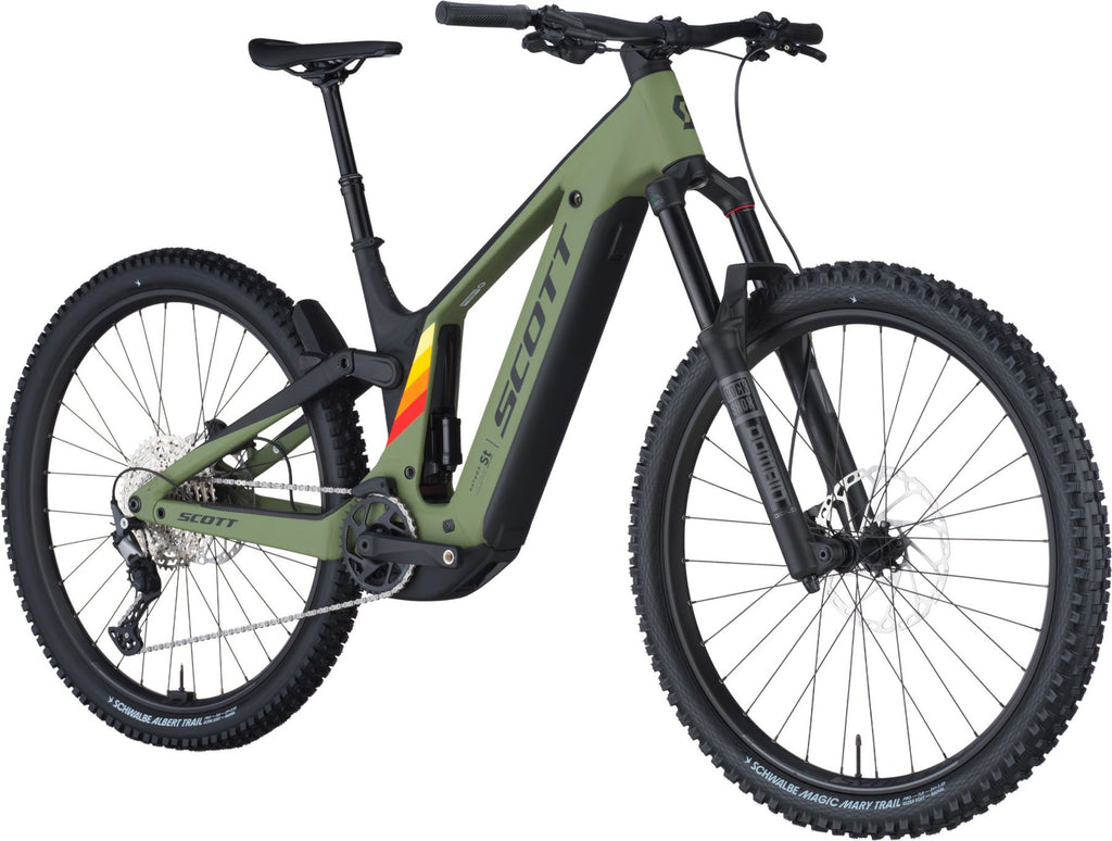 VTT Électrique Tout-Suspendu Scott Patron ST eRide 910 12V 800Wh Bosch 100 Nm 29'' Vert 2025