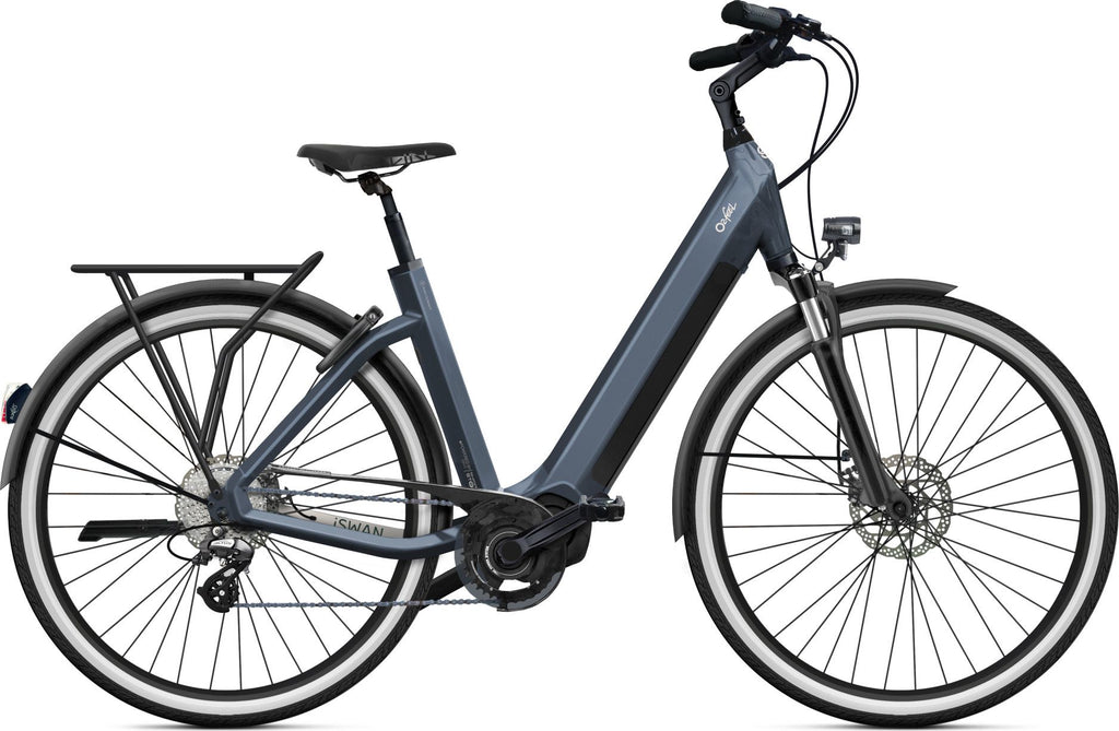 Vélo de Ville Électrique O2 Feel iSwan City Boost 6.1 Univ Shimano Altus 8V 432 Wh 28'' Gris Anthracite T.L 180/200cm - Produit Reconditionné