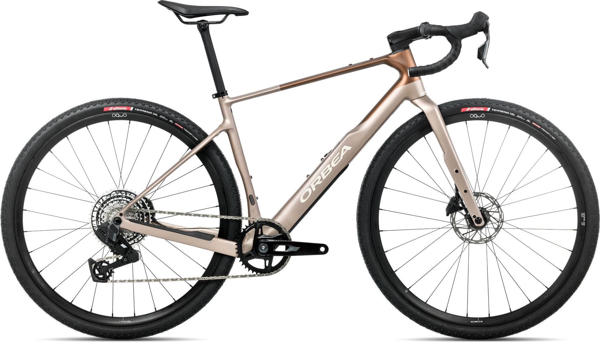 Vélo de Gravel Orbea Terra M31eTEAM 1X Sram Rival XPLR AXS 13V 700 mm Beige Nickel Marron Met Cinnamon 2026