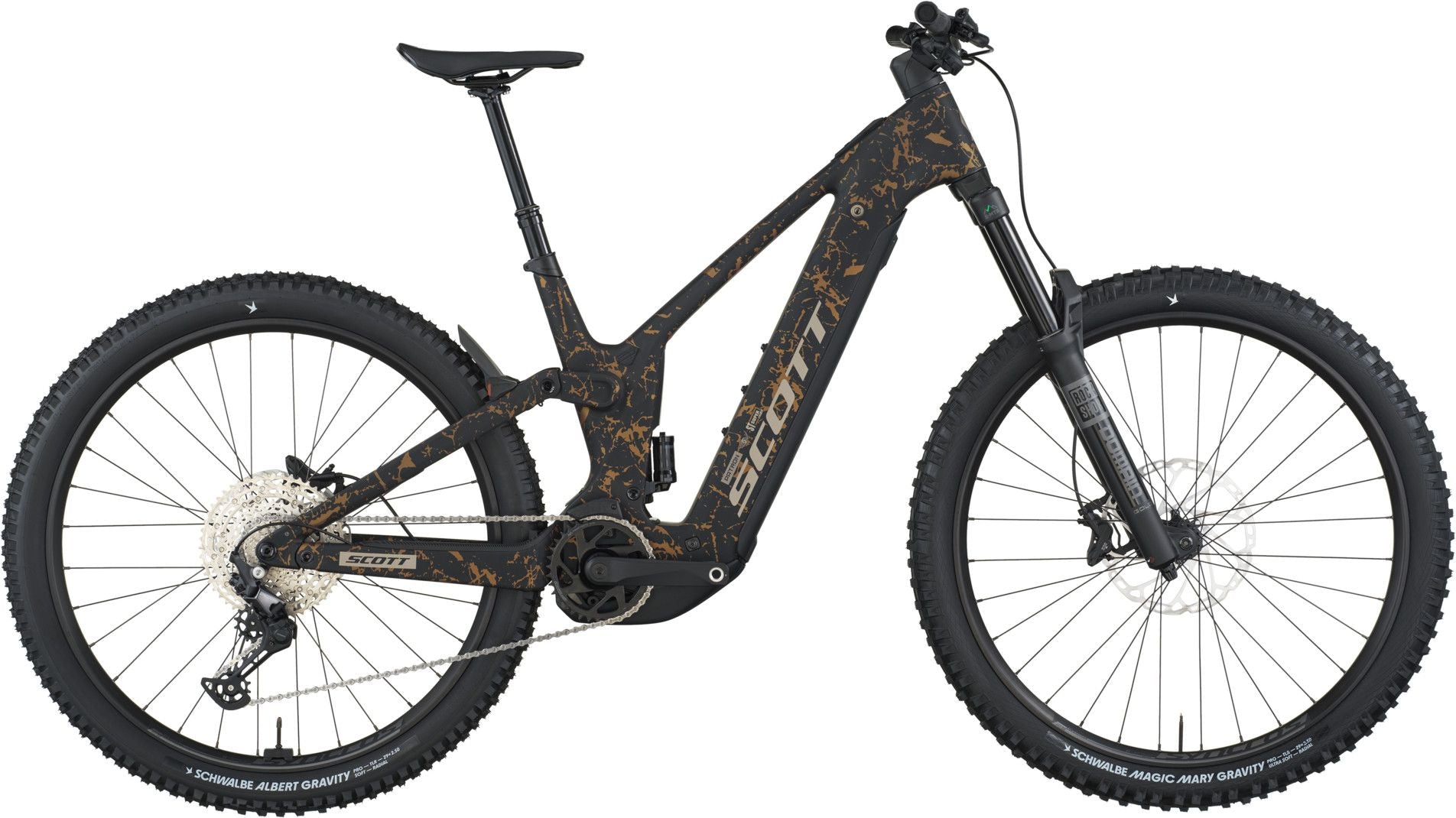VTT Électrique Tout-Suspendu Scott Patron ST 910 12V 800Wh Bosch 100 Nm 29'' Noir/Or 2026